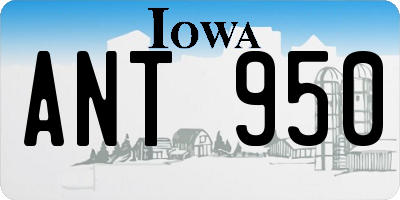 IA license plate ANT950