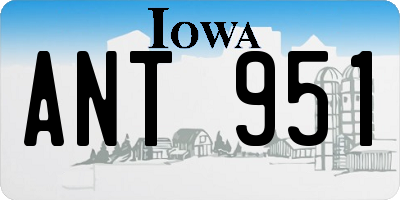 IA license plate ANT951