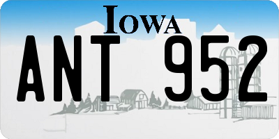 IA license plate ANT952