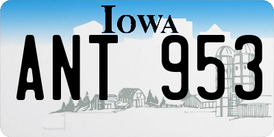 IA license plate ANT953