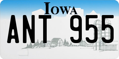 IA license plate ANT955