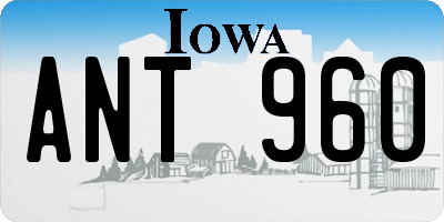 IA license plate ANT960