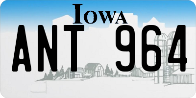IA license plate ANT964
