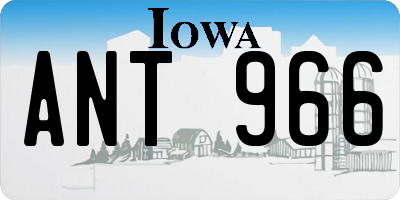 IA license plate ANT966