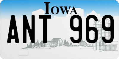 IA license plate ANT969