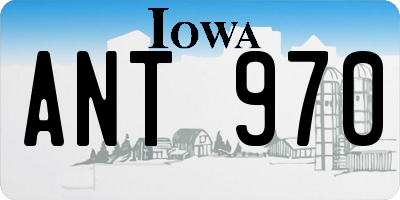IA license plate ANT970