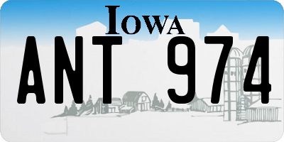IA license plate ANT974