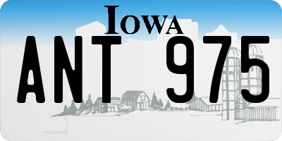 IA license plate ANT975