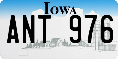 IA license plate ANT976