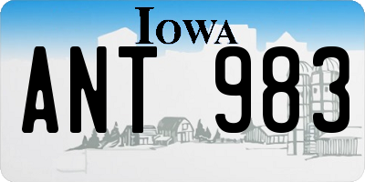 IA license plate ANT983