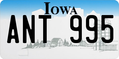 IA license plate ANT995