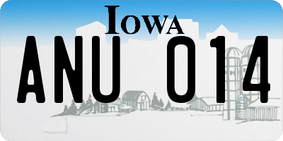 IA license plate ANU014