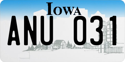 IA license plate ANU031