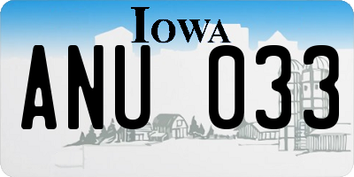 IA license plate ANU033