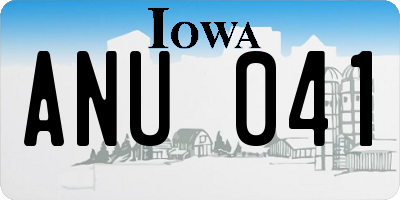IA license plate ANU041