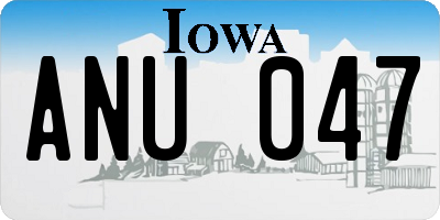 IA license plate ANU047