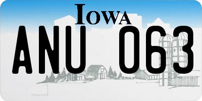 IA license plate ANU063