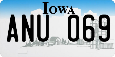 IA license plate ANU069