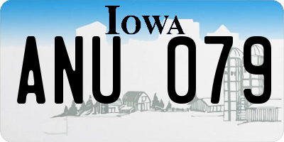 IA license plate ANU079