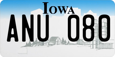 IA license plate ANU080