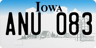 IA license plate ANU083