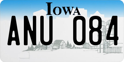 IA license plate ANU084