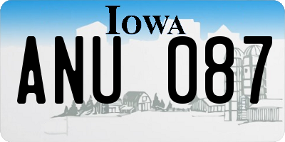 IA license plate ANU087