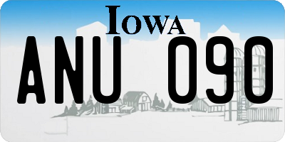 IA license plate ANU090