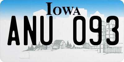 IA license plate ANU093