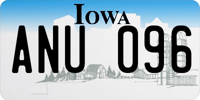 IA license plate ANU096
