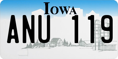 IA license plate ANU119