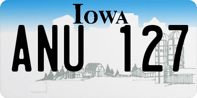 IA license plate ANU127
