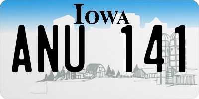 IA license plate ANU141