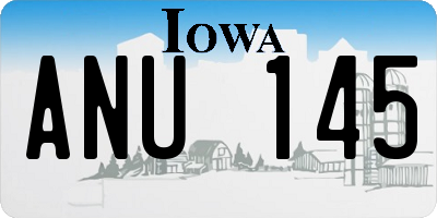 IA license plate ANU145