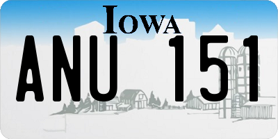 IA license plate ANU151