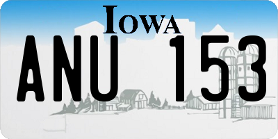 IA license plate ANU153