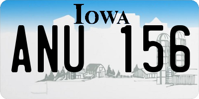 IA license plate ANU156