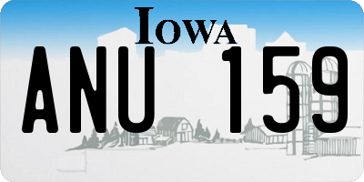 IA license plate ANU159