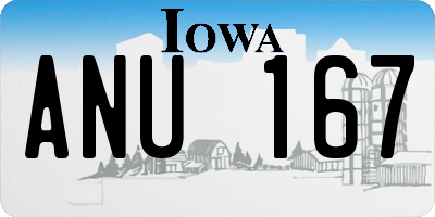 IA license plate ANU167