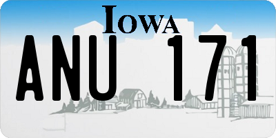IA license plate ANU171