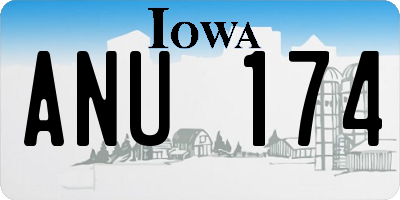 IA license plate ANU174