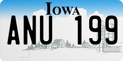 IA license plate ANU199