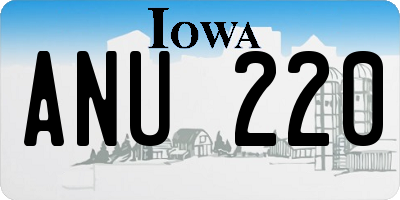 IA license plate ANU220