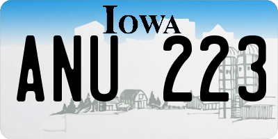 IA license plate ANU223