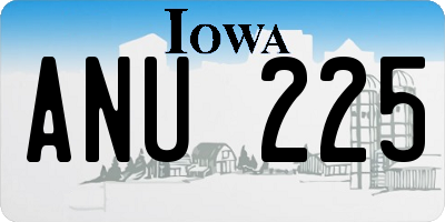 IA license plate ANU225