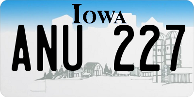IA license plate ANU227