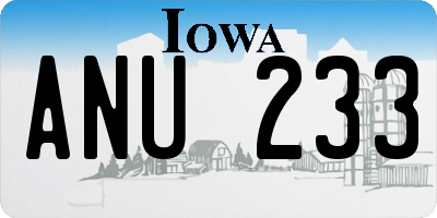 IA license plate ANU233