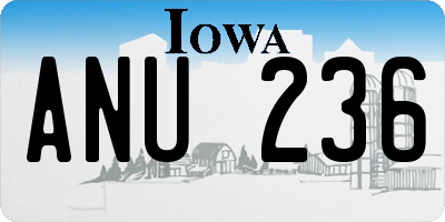 IA license plate ANU236
