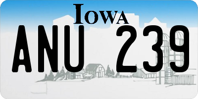 IA license plate ANU239