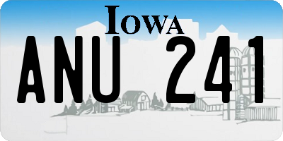 IA license plate ANU241